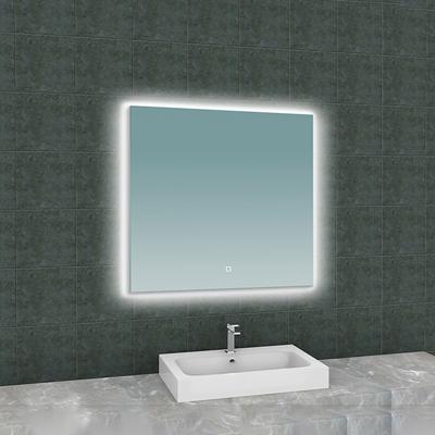 Badkamerspiegel Wiesbaden Soulspiegel Vierkant 80x80cm Geintegreerde LED Verlichting Verwarming Anti Condens Lichtschakelaar Dimbaar