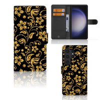 Samsung Galaxy S24 Ultra Hoesje Gouden Bloemen - thumbnail