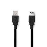 NEDIS USB-kabel | USB 3.2 Gen 1 | USB-A stekker | USB-A bus | 5 Gbps | vernikkeld | 3.00 m | rond | PVC | blauw | plastic zak