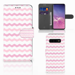 Samsung Galaxy S10 Telefoon Hoesje Waves Roze