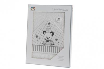 Gamberritos badcape Beertje 100 x 100 cm katoen