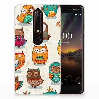 Nokia 6 (2018) TPU Hoesje Vrolijke Uilen Nokia 6 (2018) TPU Hoesje Vrolijke Uilen