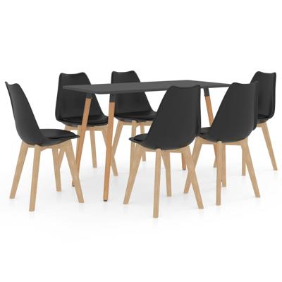 vidaXL 7-delige Eethoek zwart vidaXL 7-delige Eethoek zwart