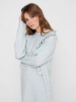 JACQUELINE DE YONG gebreide jurk JDYZIZA met volant lichtblauw