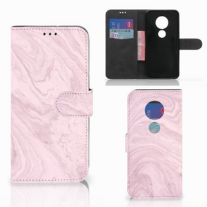 Motorola Moto G7 | G7 Plus Bookcase Marble Pink - Origineel Cadeau Vriendin