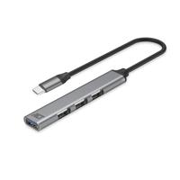 ACT USB C Hub 3.0, USB-hub 4 poorten, 1x USB 3.0 en 3 x USB 2.0, USB meervoudige stekker, kabellengte 18 cm, voor pc, laptop, console - AC6425