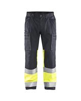 Blaklader 155118119633C48 werkbroek met stretch, middengrijs/high visgeel, maat C48