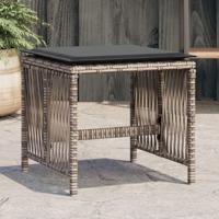 Tuinkrukken 4 st met kussens 41x41x36 cm poly rattan grijs - thumbnail