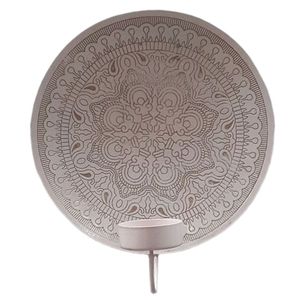 Ronde Metalen Muurdecoratie Mandala (Blush)