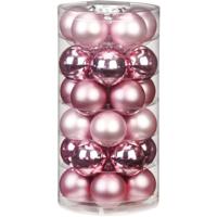 Kerstballen set - 30x stuks - glas - roze - 6 cm - glans/mat - kerstversiering