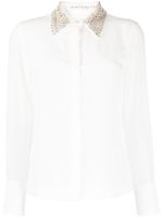 alice + olivia chemise en soie Willa à ornements en cristal - Blanc - thumbnail