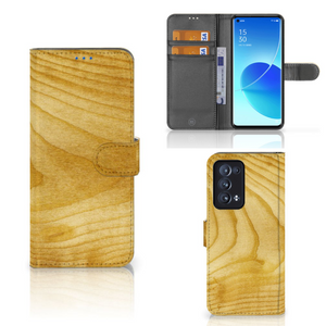 OPPO Reno 6 Pro Plus 5G Book Style Case Licht Hout