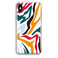 Colored Zebra: iPhone XS Max Transparant Hoesje - thumbnail