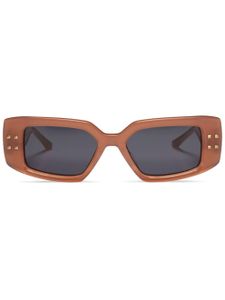 VALENTINO GARAVANI EYEWEAR lunettes de soleil à ornements Rockstud - Marron