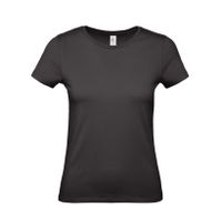 Set van 5x stuks zwart basic t-shirts met ronde hals voor dames van katoen, maat: L (40)