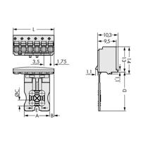 WAGO 2091-1106/000-1000 Male behuizing (board) 2091 Totaal aantal polen: 6 Rastermaat: 3.50 mm Inhoud: 50 stuk(s)