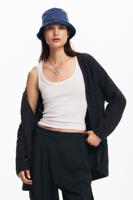 Oversized gebreid vest - BLACK - L - thumbnail