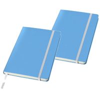 2x stuks blauwe luxe schriften gelinieerd A5 formaat