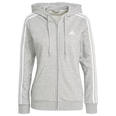 adidas Hoodie Essentials French Terry 3-Stripes - Grijs/Wit Dames