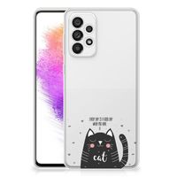 Samsung Galaxy A73 5G Telefoonhoesje met Naam Cat Good Day - thumbnail