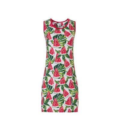 Rebelle nachthemd met all over print rood/groen/wit
