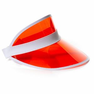 Jaren 80 transparante zonneklep - rood   -