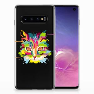 Samsung Galaxy S10 Telefoonhoesje met Naam Cat Color