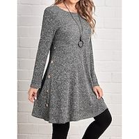 Dames Casual jurk Winter jurk Tuniek Jurk Mini-jurk nappi Zak Buiten Huis Vakantie Modieus Streetwear Strakke ronde hals Lange mouw 2023 Ruim Passend Donkergroen Paars Bruin Kleur S M L XL 2XL Maat Lightinthebox Dames Casual jurk Winter jurk Tuniek Jurk Mini-jurk nappi Zak Buiten Huis Vakantie Modieus Streetwear Strakke ronde hals Lange mouw 2023 Ruim Passend Donkergroen Paars Bruin Kleur S M L XL 2XL Maat Lightinthebox