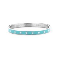 CO88 Collection 8CB-90189 - Stalen bangle met sterren - one-size - zilverkleurig / blauw