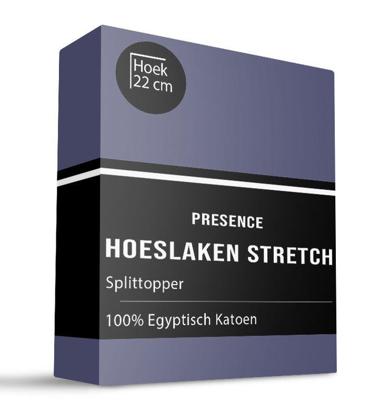 Splittopper Hoeslaken - Egyptisch Katoen Stretch - 160x200cm - Navy - Presence - Dekbed-Discounter.nl
