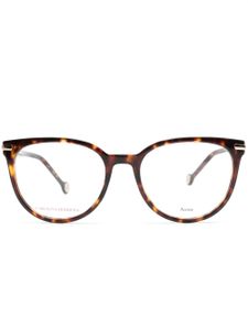 Carolina Herrera lunettes de vue rondes à effet écailles de tortue - Marron