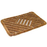 Deurmat/vloermat staaldraad/kokos bruin 60 x 40 cm voor binnen en buiten - Deurmatten