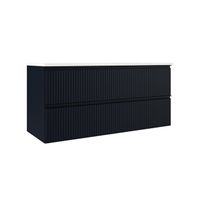 Adema Prime Blend Wastafelonderkast - 120x55x45.9cm - 2 lades - geintegreerde greep - MDF - mat marine blauw ARES_120_Navy Blue