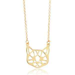 LGT Jewels Dames ketting Origami Cat Face Verguld