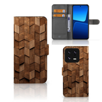 Book Style Case voor Xiaomi 13 Pro Wooden Cubes - thumbnail