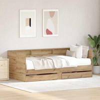 Dagbedframe met lades artisanaal eikenkleurig 75 x 190 cm