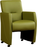 Groene leren moderne eetkamerfauteuil Pleasure - Toledo Leer Apple Green (groen leer) - thumbnail