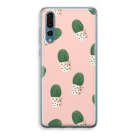 Cactusprint roze: Huawei P20 Pro Transparant Hoesje