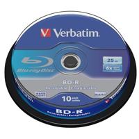 Verbatim 43742 BD-R Single-Layer - Blu-Ray disc van 25 GB, 6x brandsnelheid, bescherming tegen krassen, 10 Pack Spindle