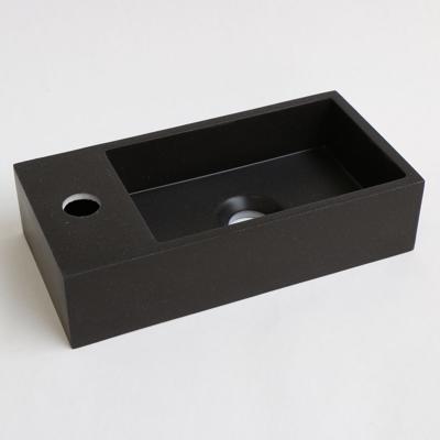 Fontein INK Versus Rechthoek Links 36x18x9cm Quartz Zwart 1 Kraangat