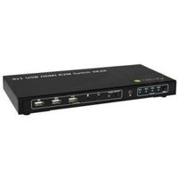 Techly 4x1 USB HDMI KVM Switch 4Kx2K IDATA KVM-HDMI4U Zwart KVM-switch - thumbnail