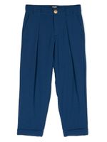 Balmain Kids pantalon en laine à deisgn plissé - Bleu