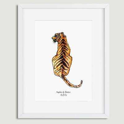 Aquarel poster tijger illustratie door Sophie de Ruiter