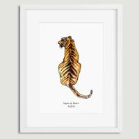 Aquarel poster tijger illustratie door Sophie de Ruiter