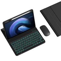Toetsenbordhoes Voor Redmi Pad Pro12.1 Inch, 7 Kleuren Verlicht Afneembaar Draadloos Bluetooth-Toetsenbord Met Ingebouwde Potloodhouder, Tabletmuis,zwart