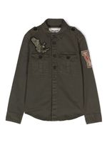 Zadig & Voltaire Kids veste en coton à patch logo - Vert