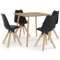 vidaXL 5-delige Eethoek zwart