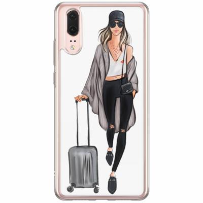 Huawei P20 siliconen hoesje - Travel girl