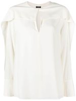 JOSEPH blouse en soie à design drapé - Blanc