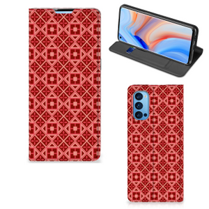 OPPO Reno4 Pro 5G Hoesje met Magneet Batik Rood